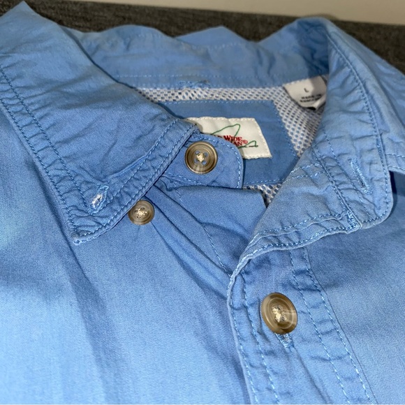 Worldwide Sportsman Shirt Men's L Blue Button Down Vented Cape Back Fishing - Picture 4 of 9